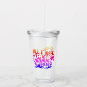 Vitamine Zee Strand Thema Acryl Drinkbeker (Voorkant)