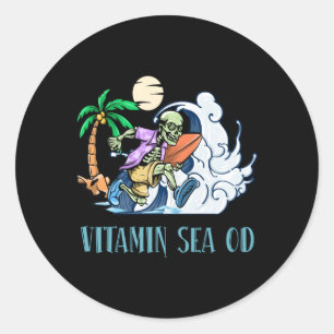 Vitamine Zee Strand Verpleegster Ocean Verpleegkun Ronde Sticker