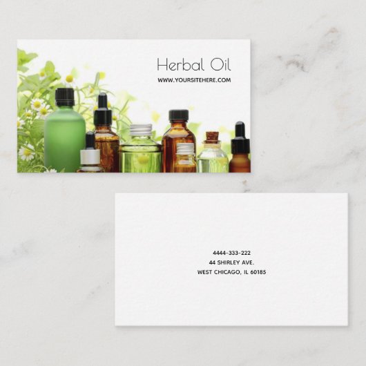 Vitaminen uit Homeopathie van kruidenolie E-Shop Visitekaartje (Voorkant / Achterkant)