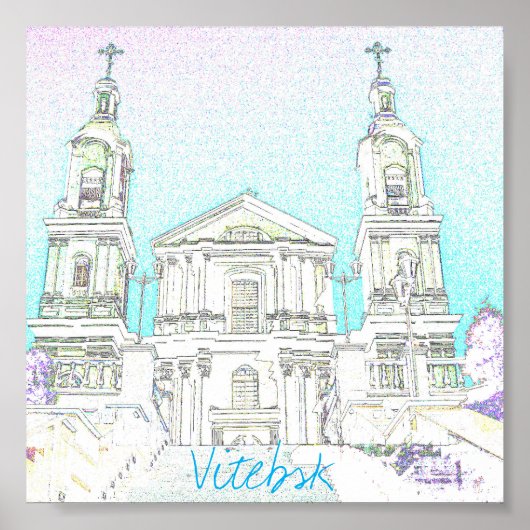 Vitebsk Wit-Rusland Kerk Architectuur Poster (Voorkant)