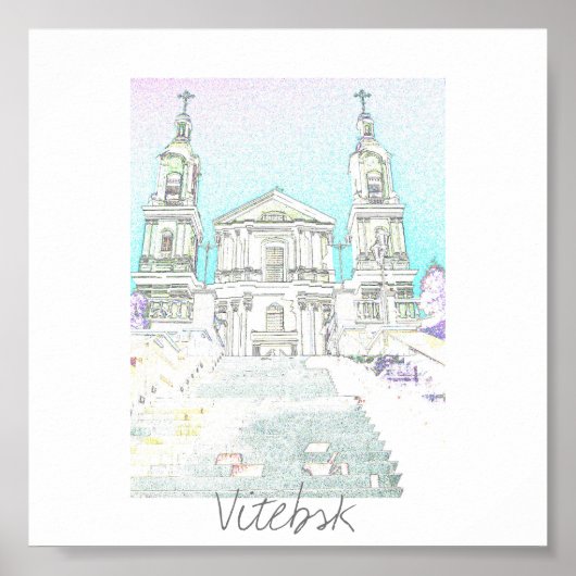 Vitebsk Wit-Rusland Kerk Architectuur Poster (Voorkant)