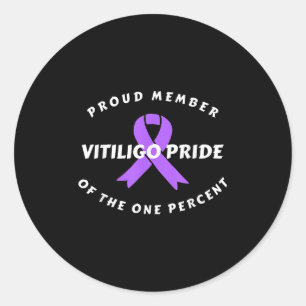 Vitiligo Awareness Gezegde Trots Paarse lint Quot Ronde Sticker