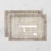 Vitnage Rustic Wooden Country Weddenschap RSVP Car (Voorkant / Achterkant)
