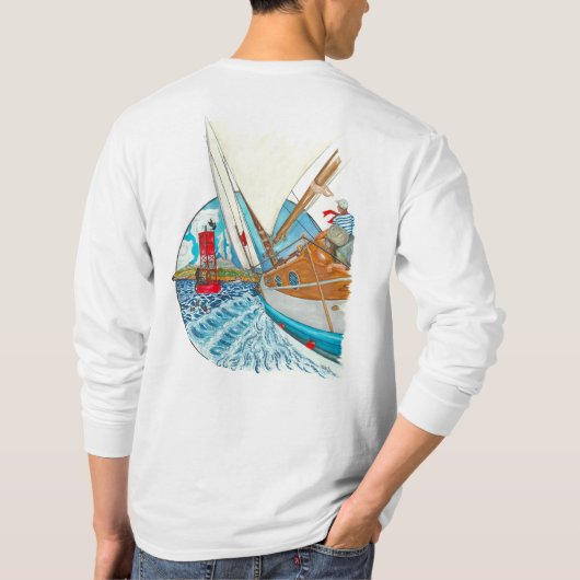 Vito Dumas jacht-T varen in Port Townsend WA T-shirt (Achterkant)