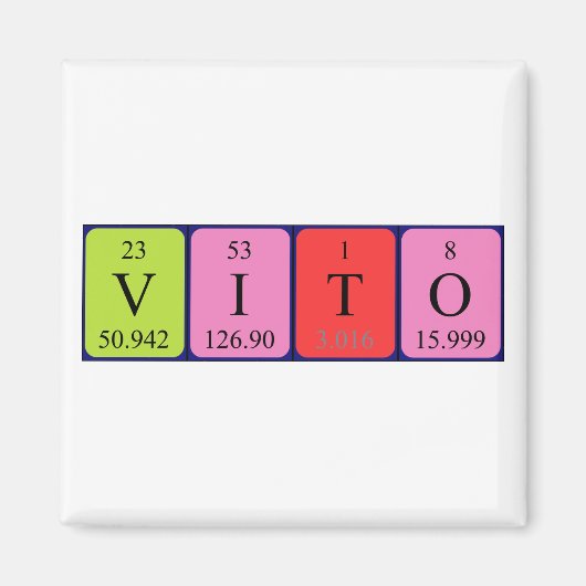 Vito periodiek table name magnet (Voorkant)