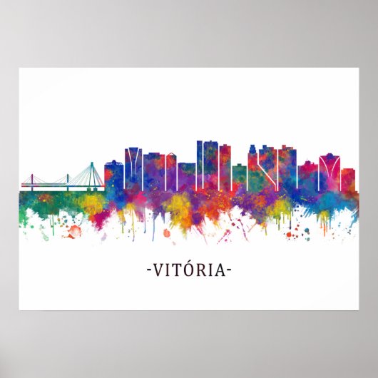 Vitoria Brazilië Skyline Poster (Voorkant)