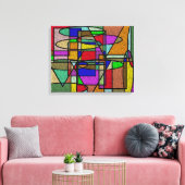 Vitraal Glas in lood Canvas Afdruk (Insitu (Woonkamer))