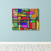 Vitraal Glas in lood Canvas Afdruk (Insitu (Houten vloer))