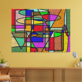 Vitraal Glas in lood Canvas Afdruk (Insitu (Woonkamer))