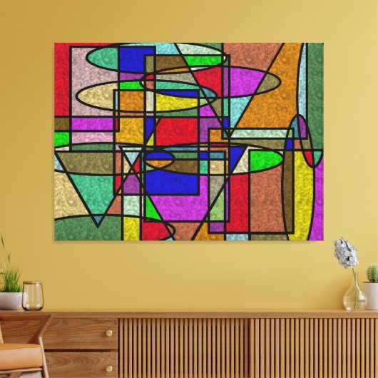 Vitraal Glas in lood Canvas Afdruk (Insitu (Woonkamer))