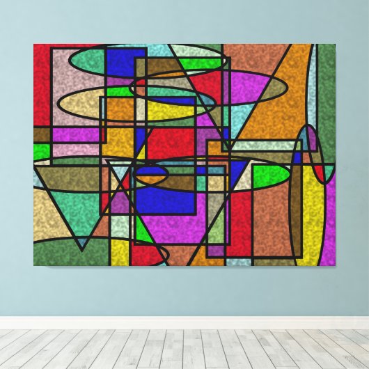 Vitraal Glas in lood Canvas Afdruk (Insitu (Houten vloer))