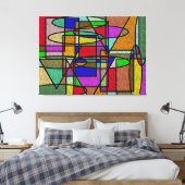 Vitraal Glas in lood Canvas Afdruk (Insitu (Slaapkamer))