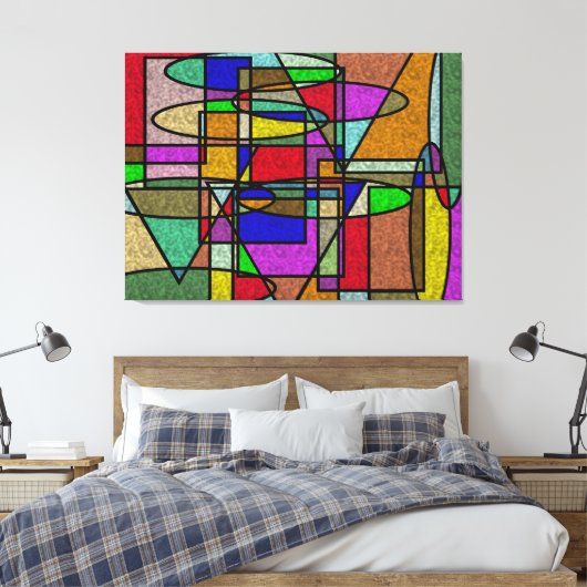 Vitraal Glas in lood Canvas Afdruk (Insitu (Slaapkamer))