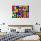 Vitraal Glas in lood Canvas Afdruk (Insitu (Slaapkamer))