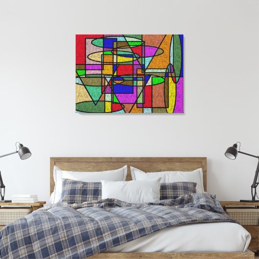 Vitraal Glas in lood Canvas Afdruk (Insitu (Slaapkamer))