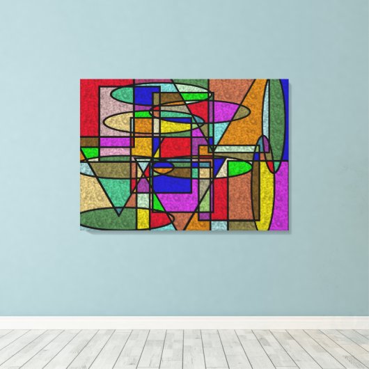 Vitraal Glas in lood Canvas Afdruk (Insitu (Houten vloer))