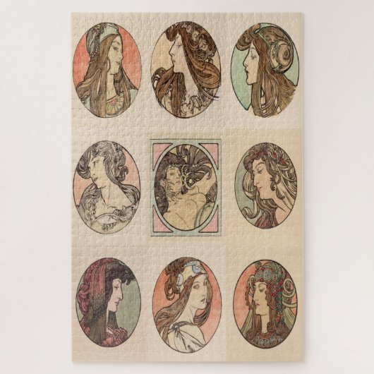 Vitrail Meesterwerk: Boutique Fouquet van Mucha Legpuzzel (Verticaal)