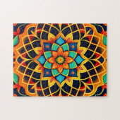Vitral Stijl Kleurrijke Mandala Legpuzzel (Horizontaal)