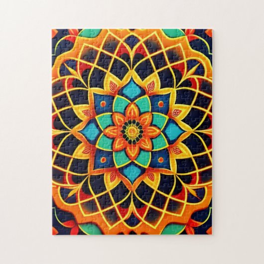 Vitral Stijl Kleurrijke Mandala Legpuzzel (Verticaal)