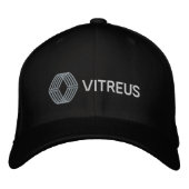 VITREUS geborduurd Flexfit Wool Pet | ZWART (Voorkant)
