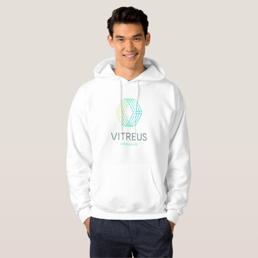 VITREUS Gedrukte Hoodie | WIT (Voorkant volledig)