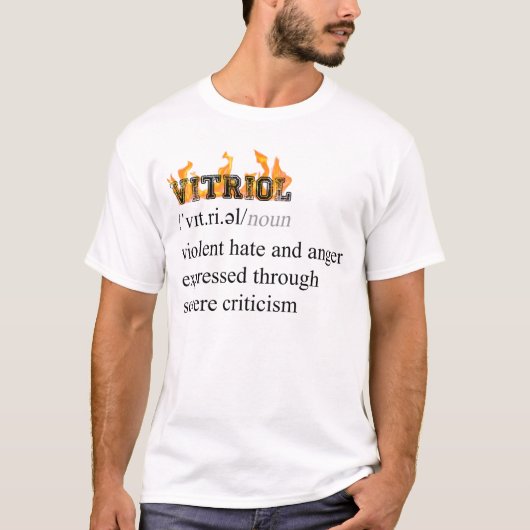 Vitriol, zwarte tekst, groot, nano 23 t-shirt (Voorkant)