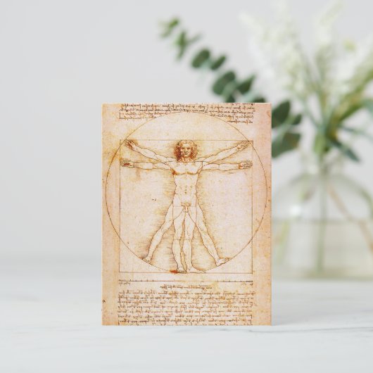 Vitruviaans Man Briefkaart (Staand voorkant)