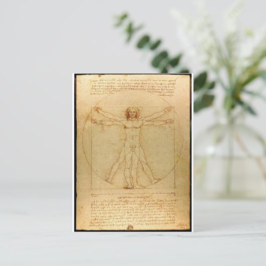 Vitruviaans man. briefkaart (Staand voorkant)