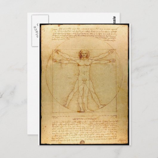 Vitruviaans man. briefkaart (Voorkant / Achterkant)