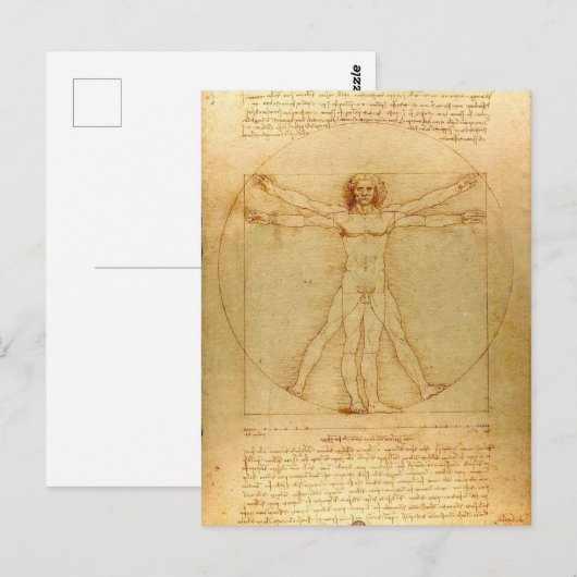 Vitruviaans Man Briefkaart (Voorkant / Achterkant)