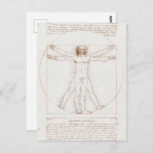 Vitruviaans Man Da Vinci Briefkaart (Voorkant / Achterkant)