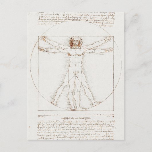 Vitruviaans Man Da Vinci Briefkaart (Voorkant)