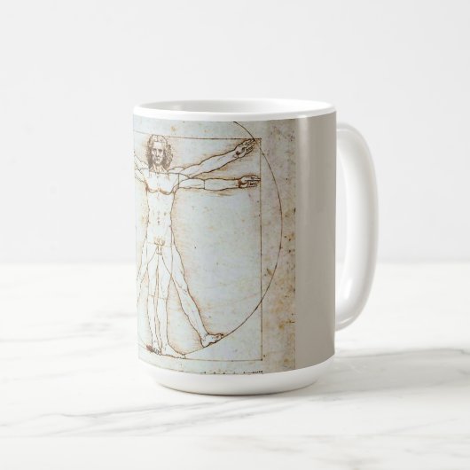 Vitruviaans Man door de Mok Leonardo da Vinci Coff (Voorkant rechts)