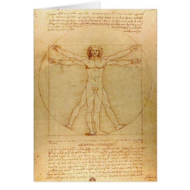 Vitruviaans Man door Leonardo Da Vinci (Voorkant)