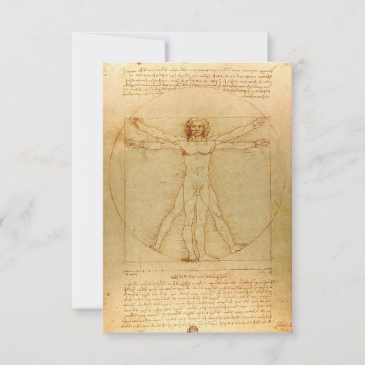 Vitruviaans Man door Leonardo da Vinci Bedankkaart (Voorkant)