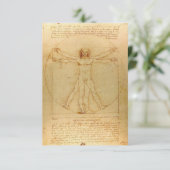 Vitruviaans Man door Leonardo da Vinci Bedankkaart (Staand voorkant)