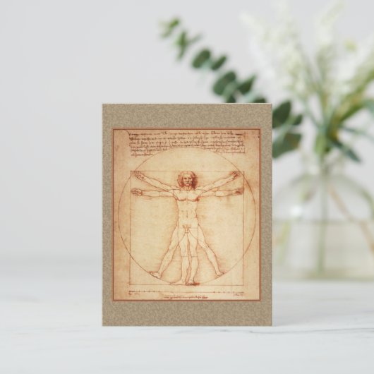 Vitruviaans Man door Leonardo da Vinci Briefkaart (Staand voorkant)