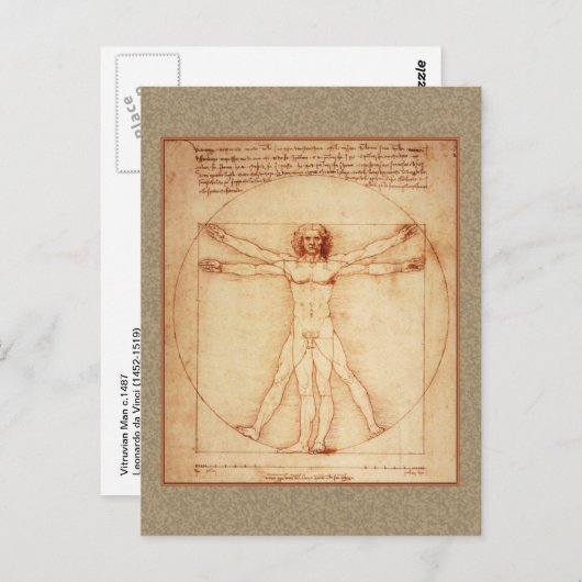 Vitruviaans Man door Leonardo da Vinci Briefkaart (Voorkant / Achterkant)