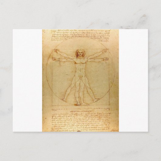 Vitruviaans Man door Leonardo da Vinci Briefkaart (Voorkant)