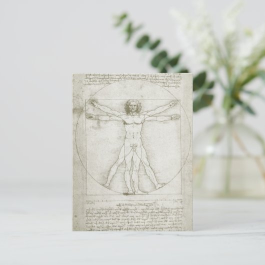 Vitruviaans Man door Leonardo da Vinci Briefkaart (Staand voorkant)