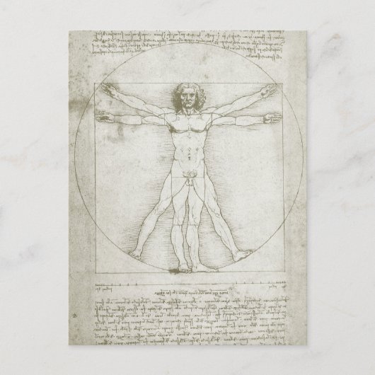 Vitruviaans Man door Leonardo da Vinci Briefkaart (Voorkant)