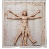 Vitruviaans Man door Leonardo Da Vinci Douchegordijn (Voorkant)