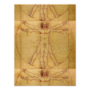 Vitruviaans Man door Leonardo da Vinci Foto Afdruk