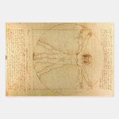 Vitruviaans Man door Leonardo Da Vinci Inpakpapier Vel (Voorkant 3)