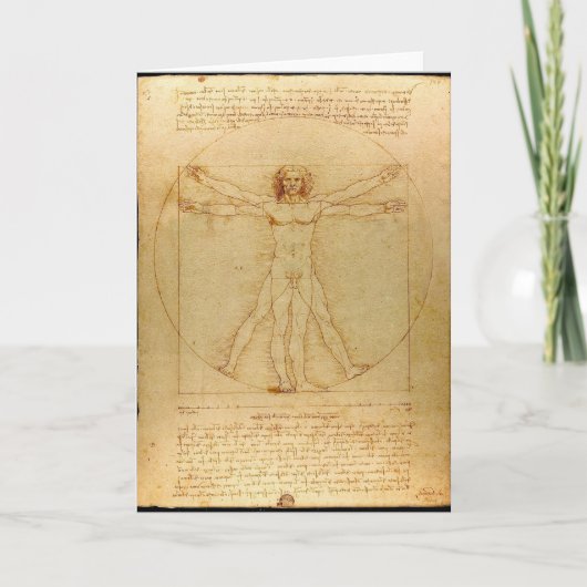Vitruviaans Man door Leonardo da Vinci Kaart (Voorkant)