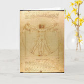 Vitruviaans Man door Leonardo da Vinci Kaart (Gele Bloem)