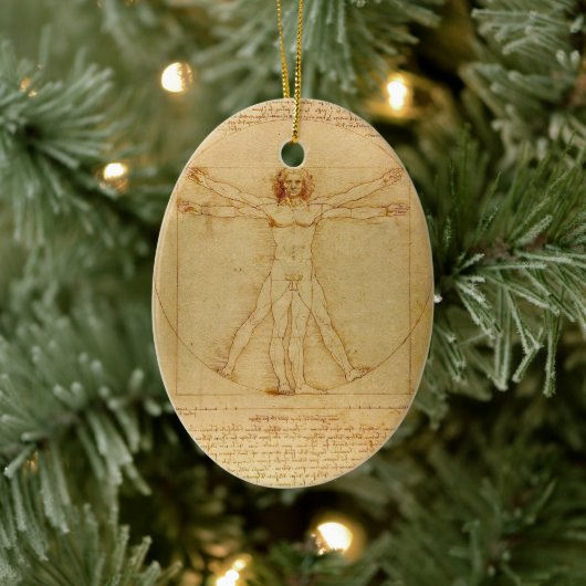 Vitruviaans Man door Leonardo Da Vinci Keramisch Ornament (Boom)