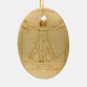 Vitruviaans Man door Leonardo Da Vinci Keramisch Ornament (Achterkant)