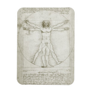 Vitruviaans Man door Leonardo da Vinci Magneet