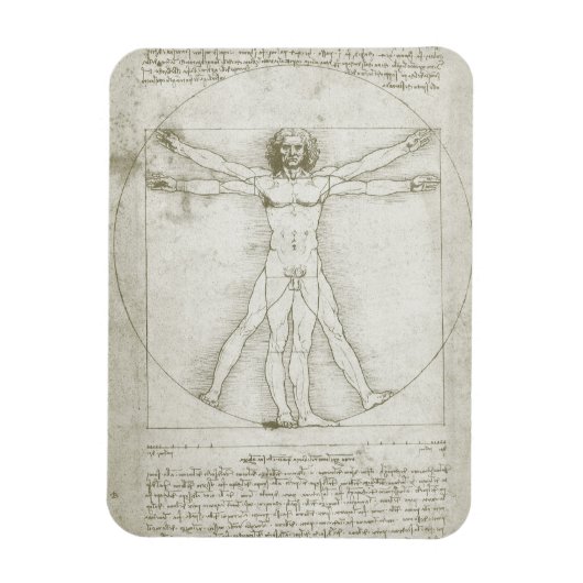Vitruviaans Man door Leonardo da Vinci Magneet (Verticaal)
